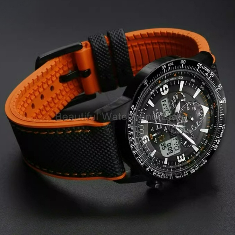 Citizen Watch Promaster - Men's Fluororubber Silicone Watch Strap Flat