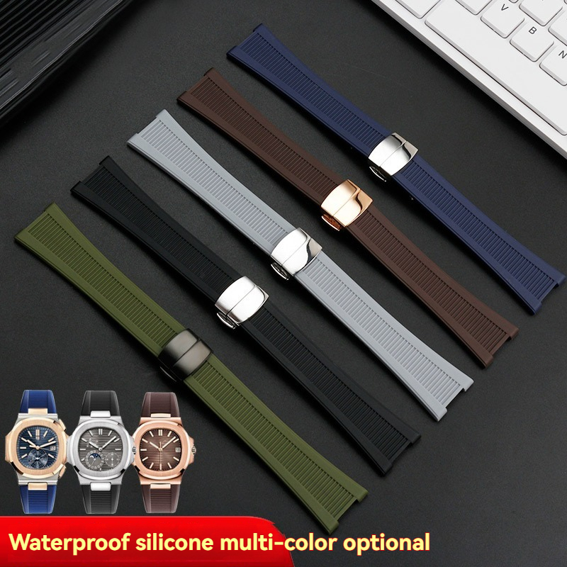 Patek Philippe Watch Nautilus - 25*13mm Premium Rubber Concave Watch Strap