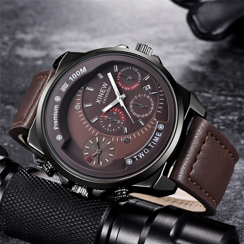 Original XINEW Brand Men Watch - Leather Watch Band Men ulasan dan harga