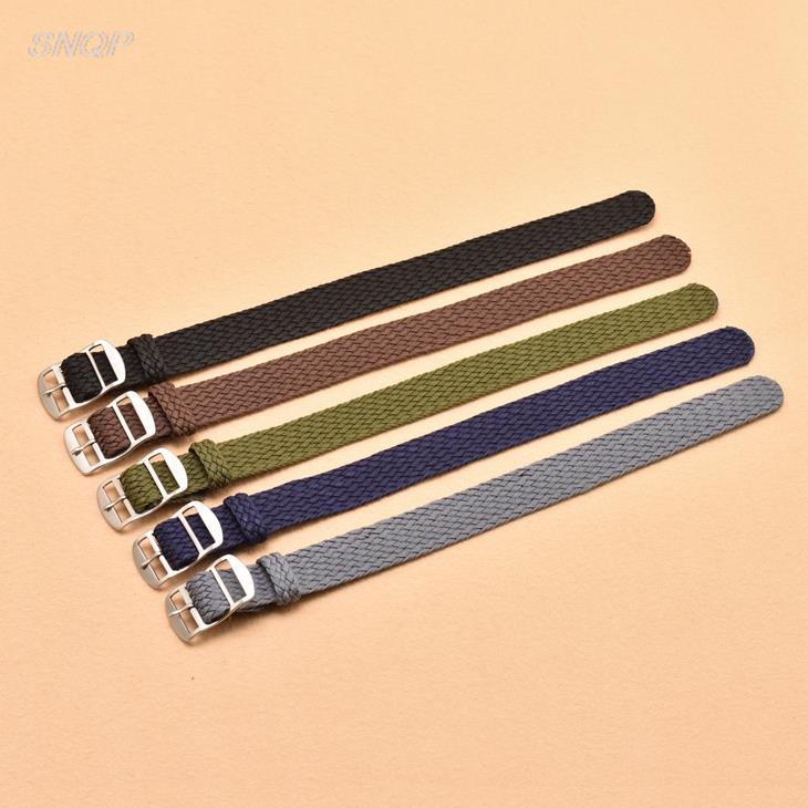 20mm 22mm Black Navy solid col - Perlon Strap Woven ulasan dan harga