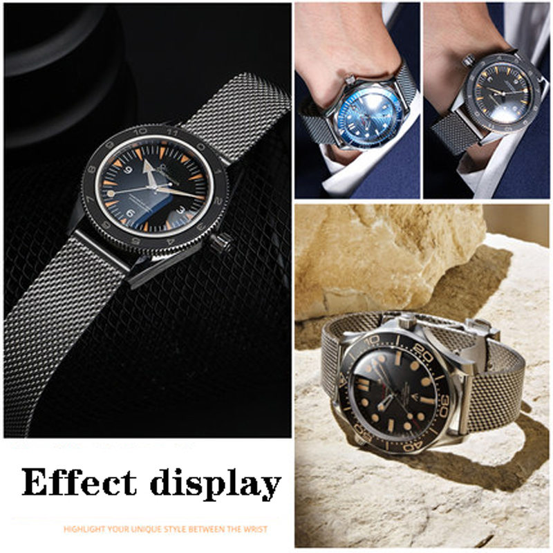 20mm 22mm solid Stainless Stee - Mesh Strap Metal ulasan dan harga