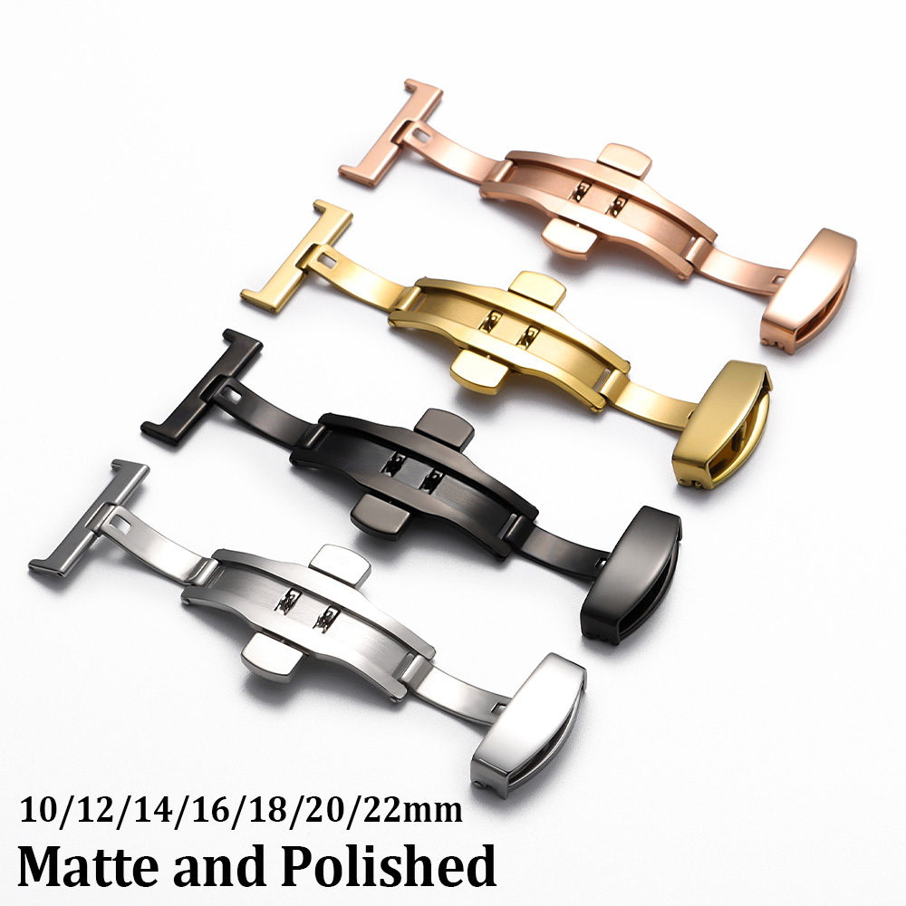 10/12/14/16/18/20/22mm Polishe - Butterfly Clasp Deployant ulasan dan harga