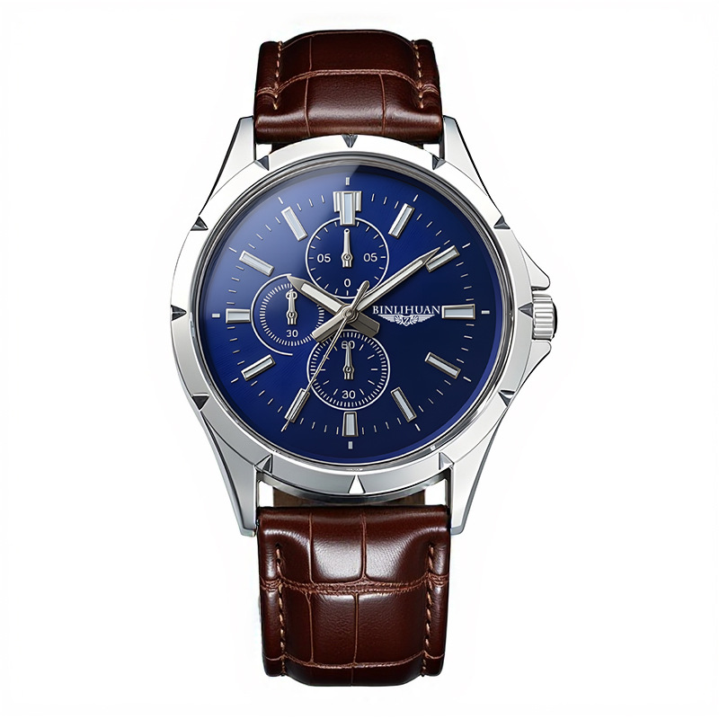 Men Chronograph Quartz Watch,  - Leather Watch Band Men ulasan dan harga