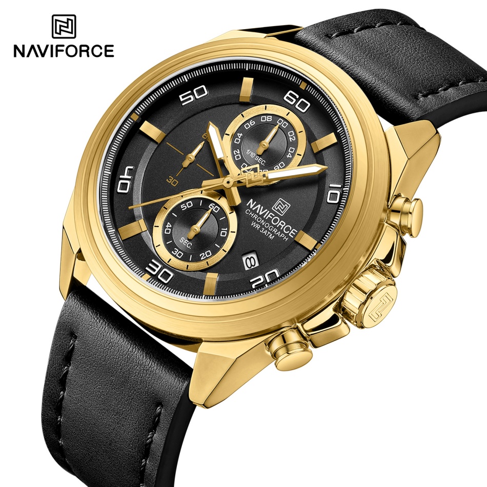 NAVIFORCE  Hands Wristwatches  - Leather Watch Band Men ulasan dan harga