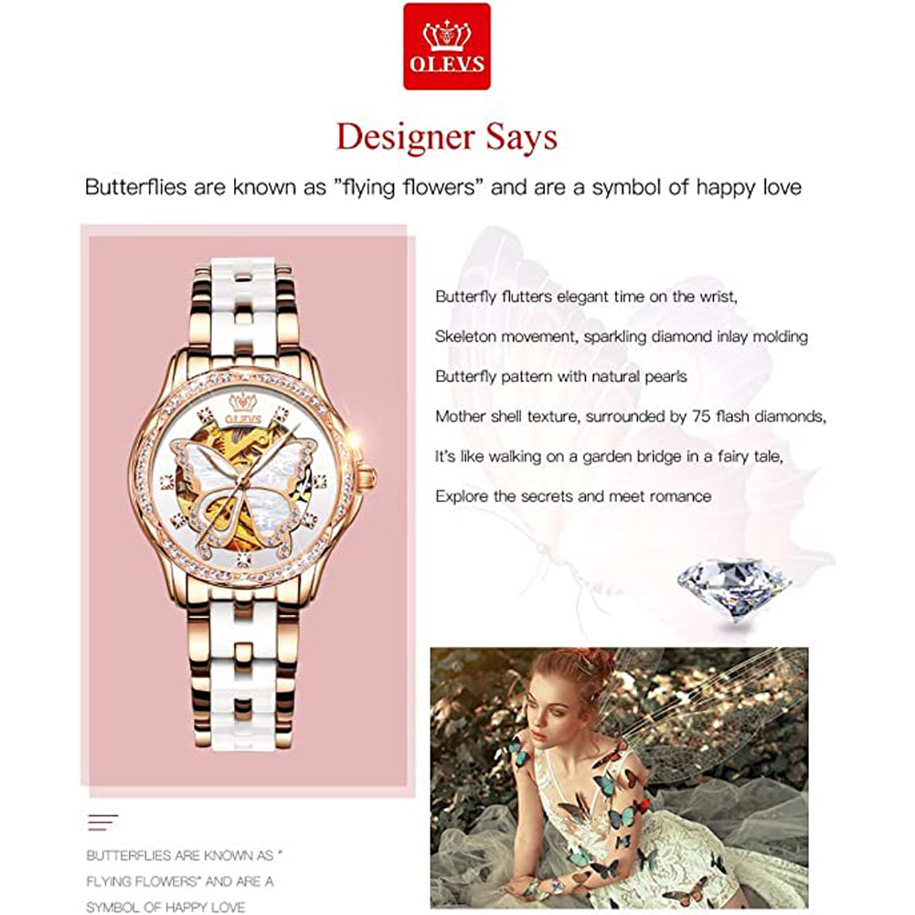 OLEVS Women's Automatic Watche - Butterfly Clasp Deployant ulasan dan harga